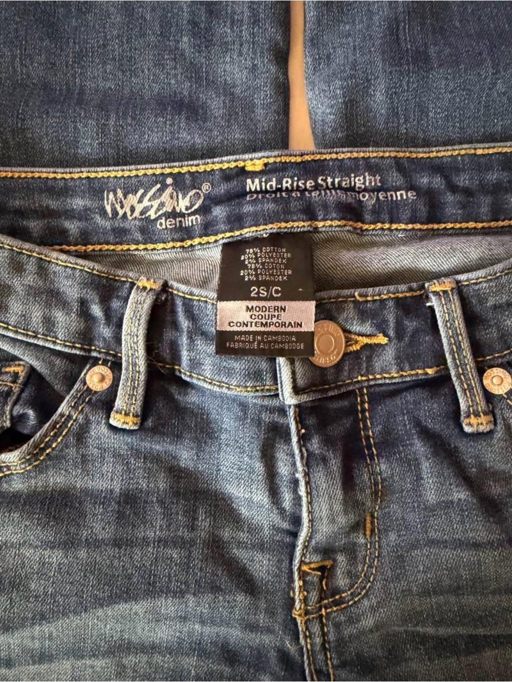 Mossimo Supply Co. Mid-Rise Straight Blue Denim Jeans